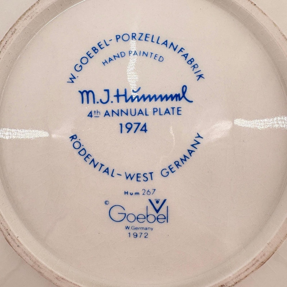 Vintage 1974 Hummel Annual Collector Plate Goebel Little Goose Wall‎ Decor - Picture 7 of 8